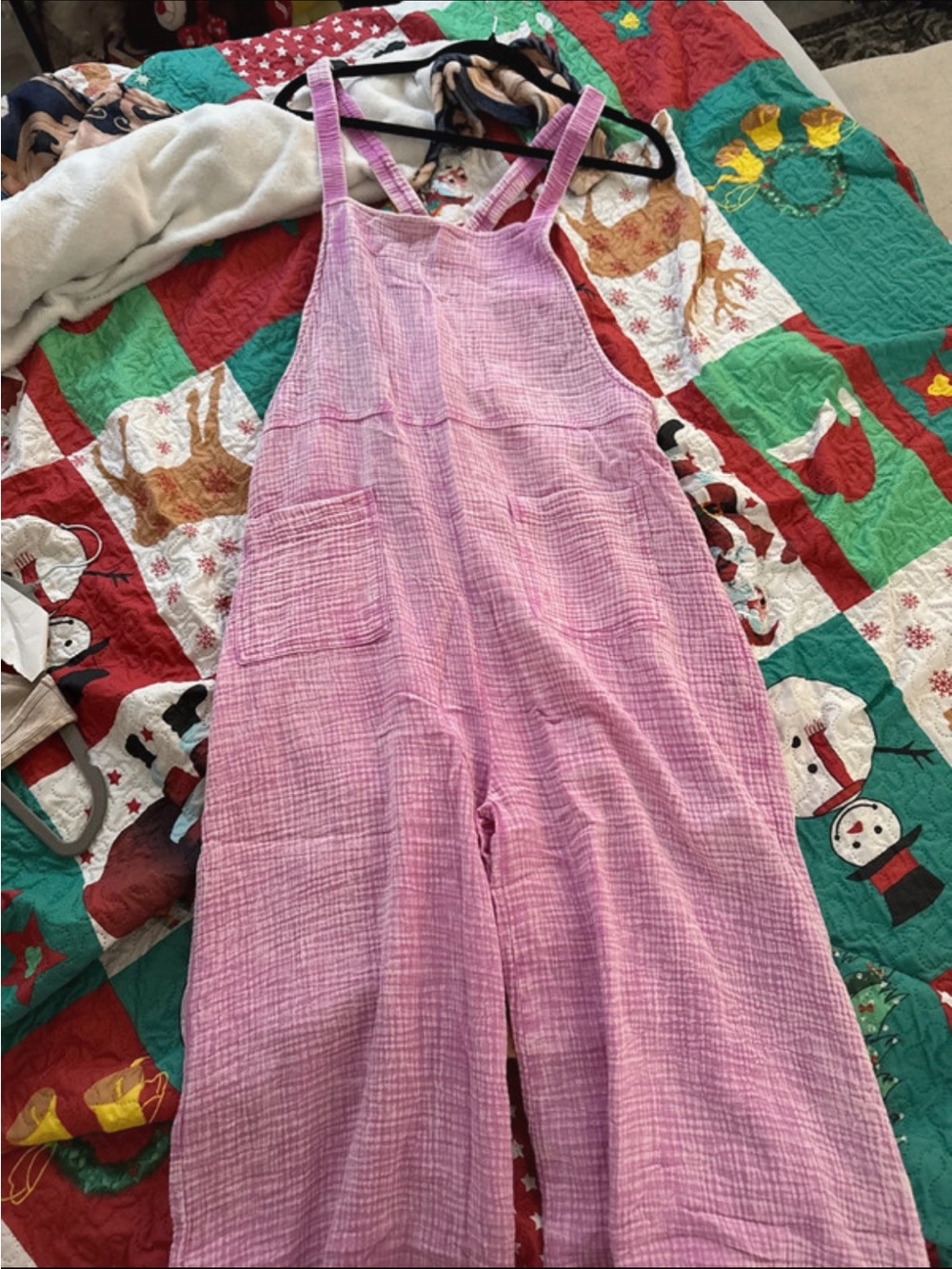 Zenana Outfitters Pink Gauze Wide-Leg Jumpsuit - Picture 2 of 5